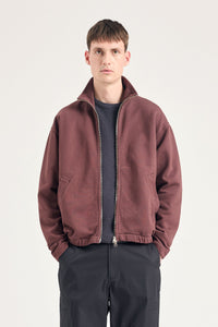 Bjorn Relaxed Organic Loopback Track Jacket, Mahogany