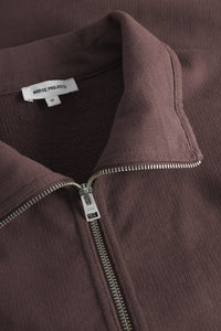 Bjorn Relaxed Organic Loopback Track Jacket, Mahogany