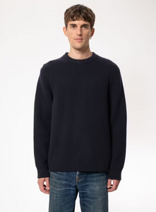 August Rib Wool Sweater Navy