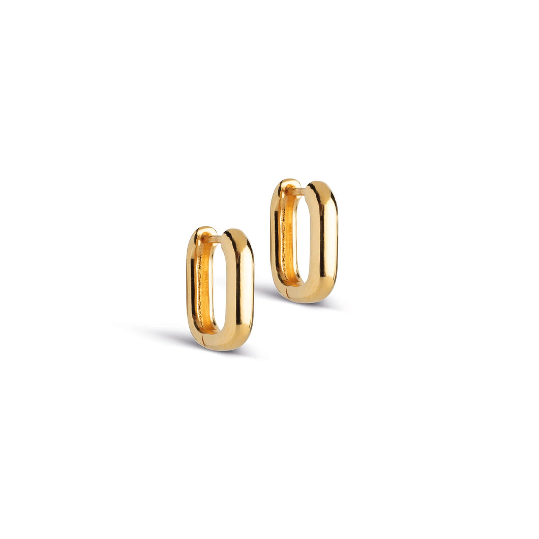 Square 15 mm Hoops Gold Plated