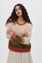 Load image into Gallery viewer, JASMIN Faded knit boxy sweater, Rust combo

