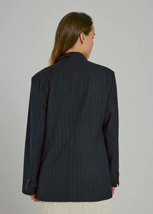 Kandria shaped blazer Brown pinstripes