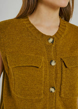 Load image into Gallery viewer, Lucinda wool knit waistcoat Olive
