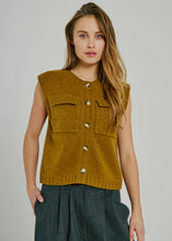 Load image into Gallery viewer, Lucinda wool knit waistcoat Olive
