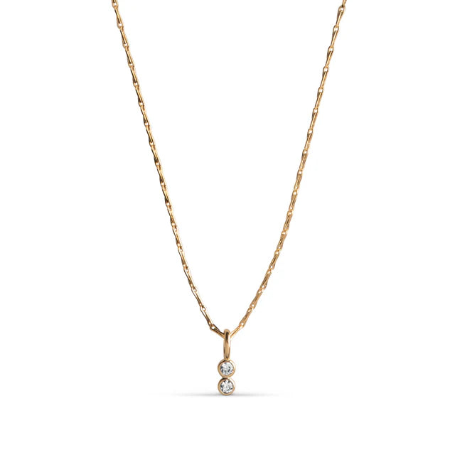 Twin CZ Necklace Clear