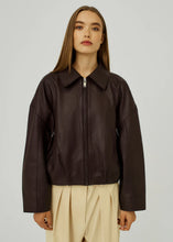 Load image into Gallery viewer, Shelby leather jacket Dark Brown
