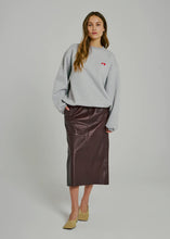 Load image into Gallery viewer, Shelby midi leather skirt Bordeaux
