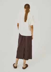 Shelby midi leather skirt Dark Brown