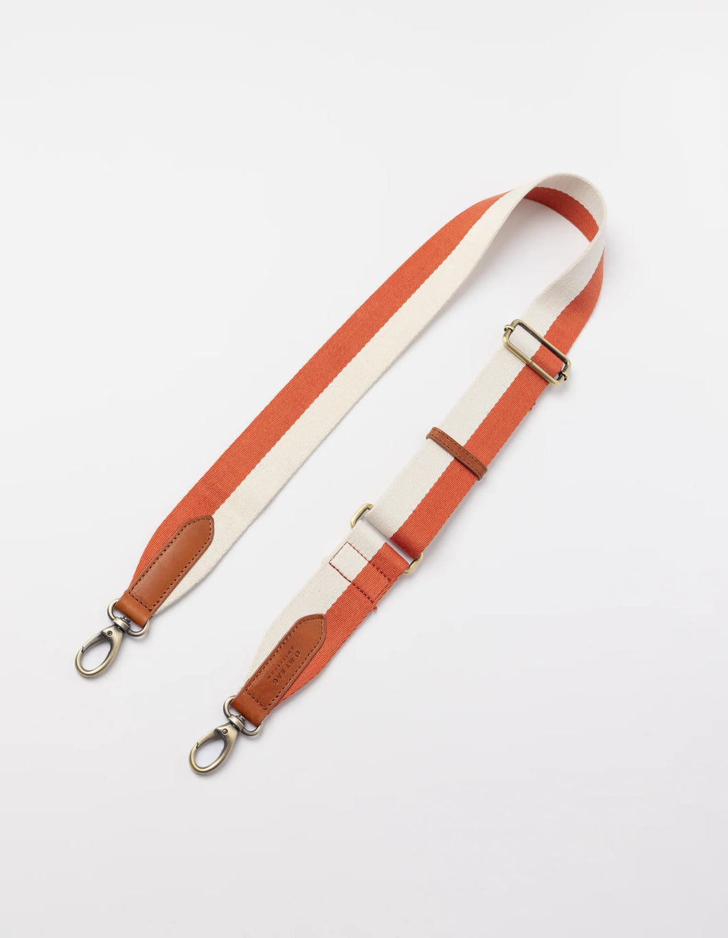 Striped Webbing Strap Copper Cognac