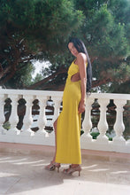 Load image into Gallery viewer, PANDORA drape fitted dress Acid yellow
