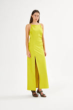 Load image into Gallery viewer, PANDORA drape fitted dress Acid yellow
