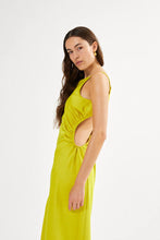 Load image into Gallery viewer, PANDORA drape fitted dress Acid yellow
