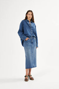 RAMONE Denim skirt Washed indigo