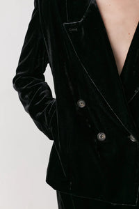 Abeera Velvet cropped jacket Black