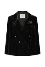 Load image into Gallery viewer, Abeera Velvet cropped jacket Black
