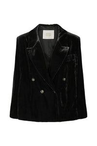 Abeera Velvet cropped jacket Black