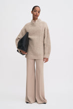 Load image into Gallery viewer, Soft Alpaca V-Neck Sweater Light Beige
