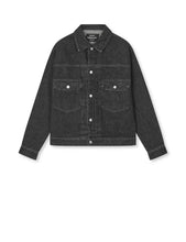 Load image into Gallery viewer, Arizona Black Denim Trucker Jacket, Black Grey Stone Wash
