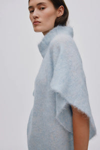 ASNA Superlight knit tunic top, Ice blue
