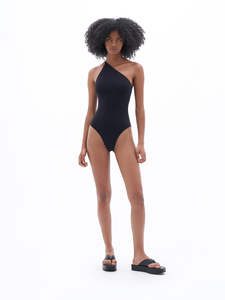 Asymmetric Swimsuit Black