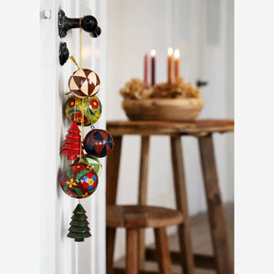 Hand made paper mache christmas balls