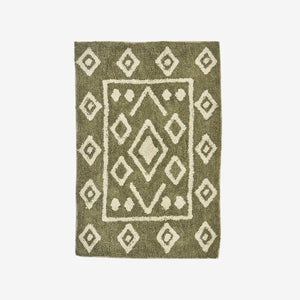 Tufted cotton bath mat 90x60, Khaki/Off white