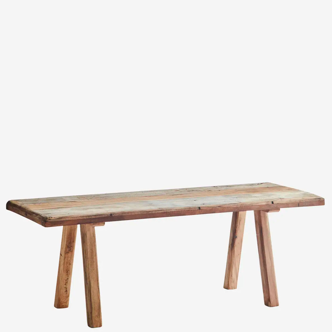 Recycled wooden bench