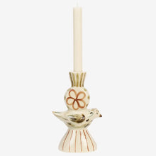 Load image into Gallery viewer, Hand-painted candle holder with bird
