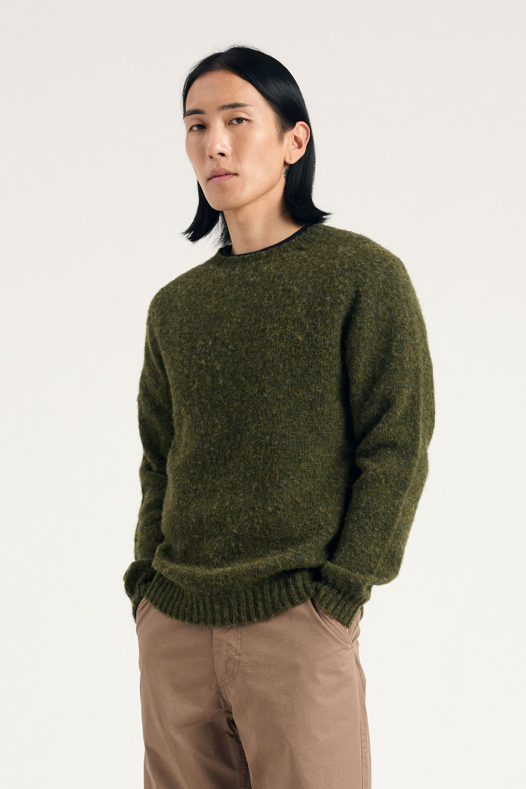 Birnir Brushed Lambswool, Olive Night