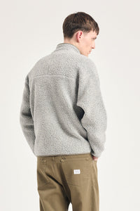 Bjorn Sherpa Wool Fleece Jacket, Grey Melange