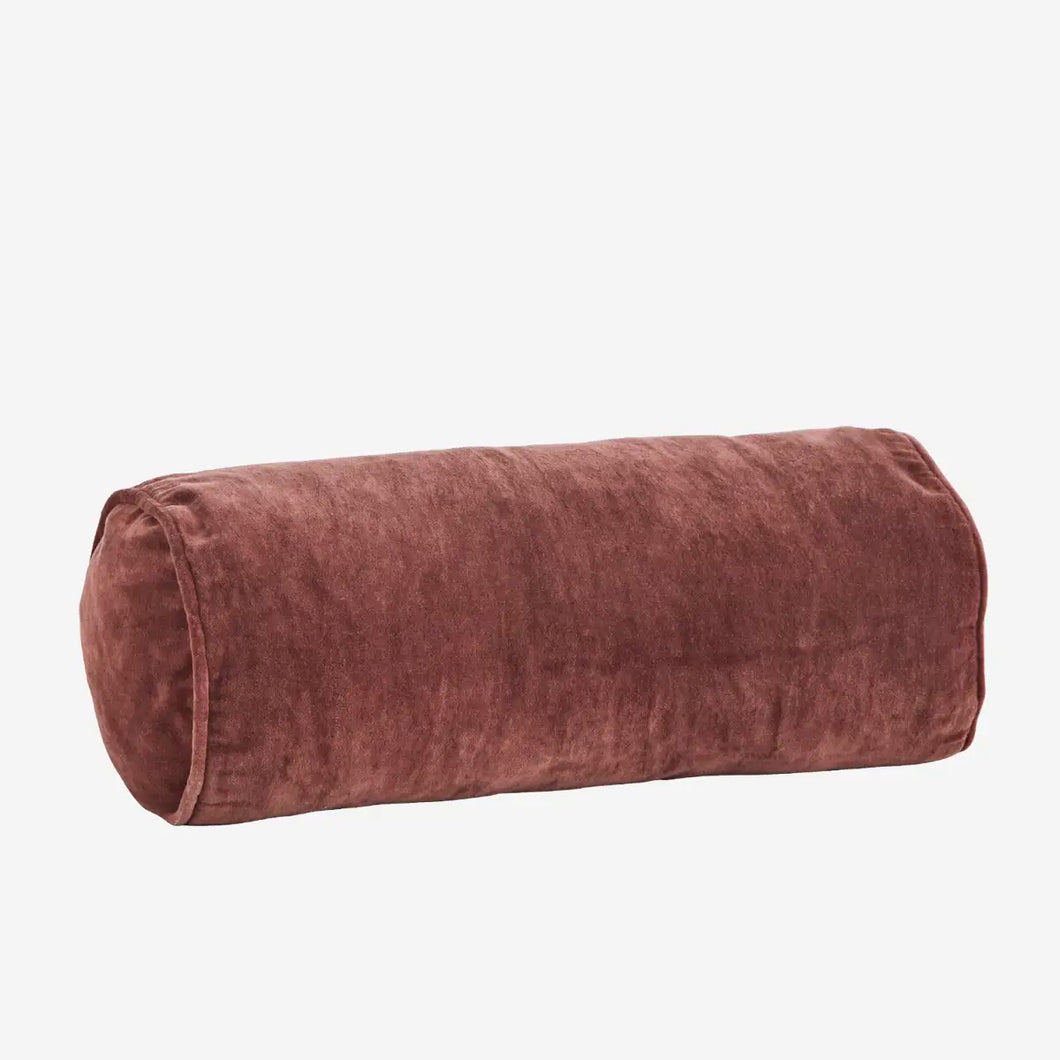 Velvet bolster cushion 20x50 Dark rose