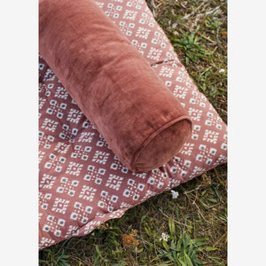 Velvet bolster cushion 20x50 Dark rose