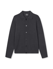 Load image into Gallery viewer, Super Wool Brando Polo LS Knit, Asphalt
