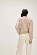 Load image into Gallery viewer, Boxy Cable Sweater, light beige
