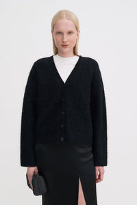 Fluffy Cardigan Ink Black