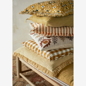 Striped cushion cover 50x50 Offwhite/dark honey