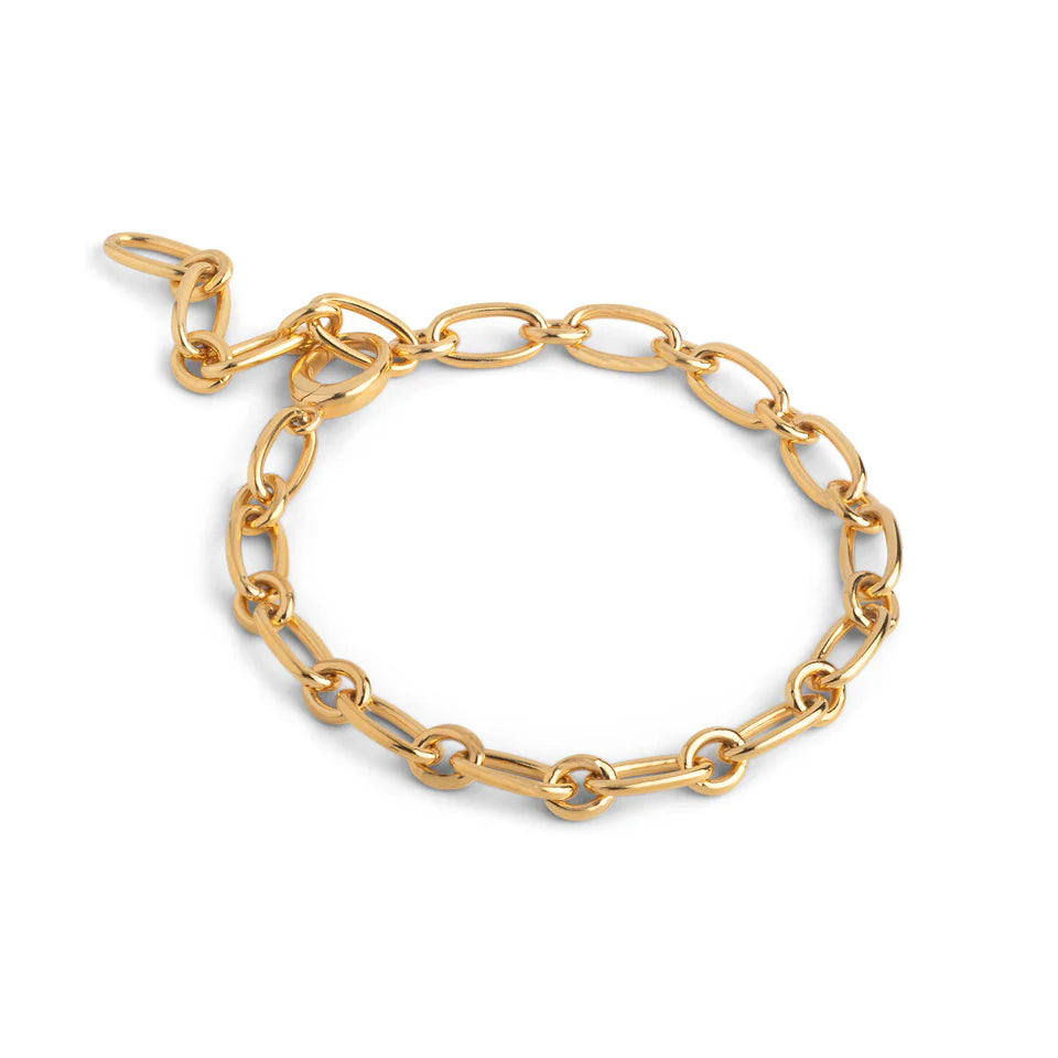 Chunky Charm Bracelet, 925S/GP