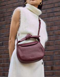 Coco Croissant Dark Cherry Soft Grain Leather