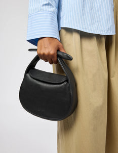 Coco Croissant Black Soft Grain Leather