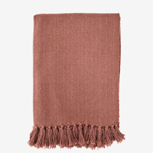 Recycled cotton throw Dusty rose