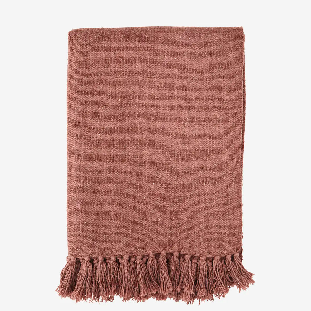 Recycled cotton throw Dusty rose