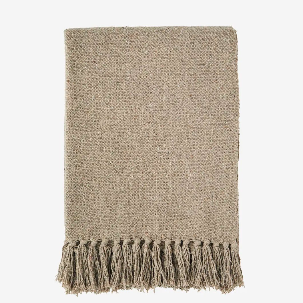Recycled cotton throw Taupe