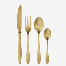 Load image into Gallery viewer, Stainless steel cutlery Set of 4, Brushed Gold
