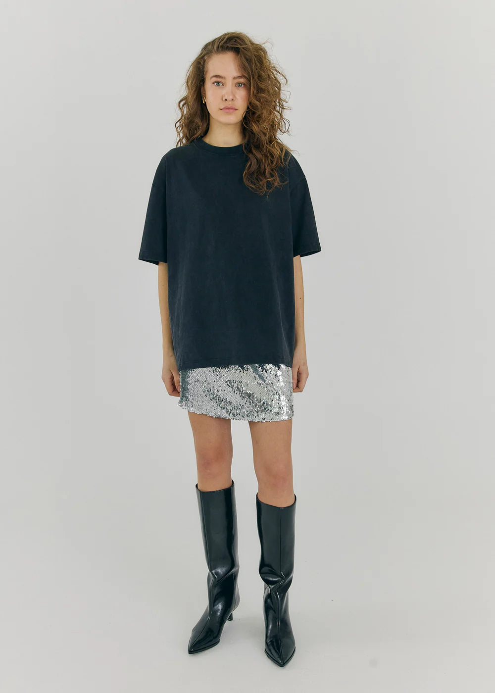 Emma mini skirt, Silver