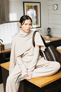 EMILIA Split scarf wool Oatmeal