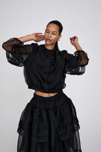 Load image into Gallery viewer, Everlyn Orgaza layer shirt jacket Black
