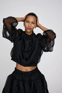 Everlyn Orgaza layer shirt jacket Black