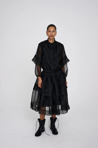 Everlyn Orgaza layer shirt jacket Black