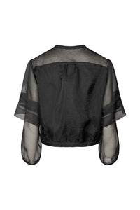 Everlyn Orgaza layer shirt jacket Black