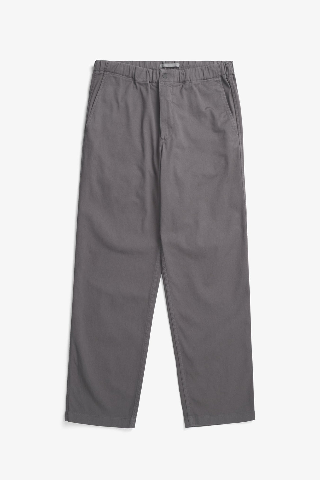 Ezra Relaxed Organic Stretch Twill Trouser, Graphite